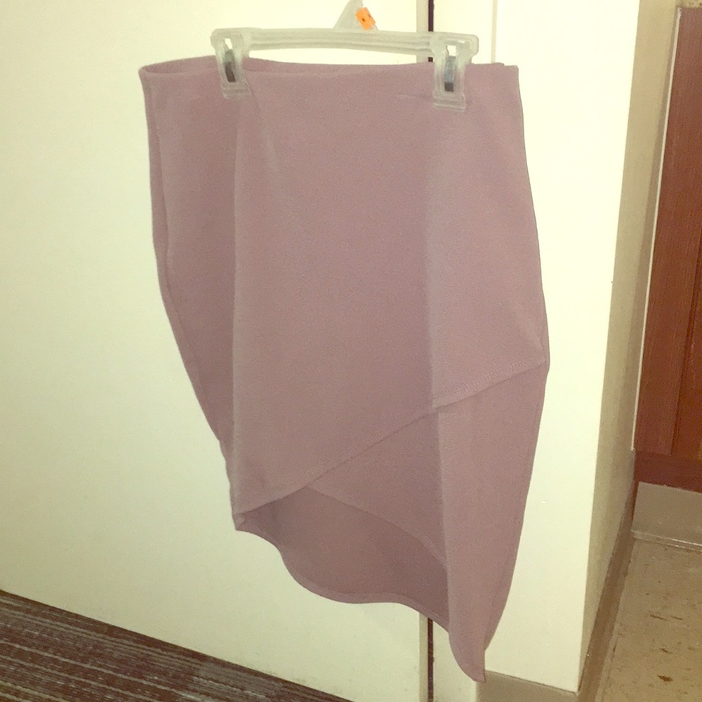 High waist taupe tulip skirt